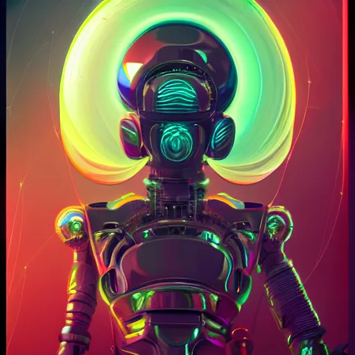 Image similar to 80s futuristic android character, slik design, colorful chrome:: by beeple and James Gilleard and Justin Gerard :: ornate, dynamic, particulate, intricate, elegant, highly detailed, centered, artstation, smooth, sharp focus, octane render, 3d