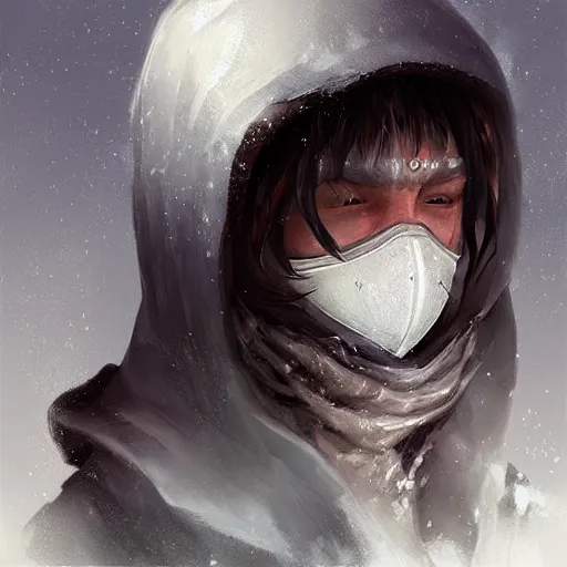 Prompt: “ fantasy, snow bandit ‘ icewind dale ’ with face mask, ice gem, ‘ icewind dale 2 ’ profile portrait by ‘ justin sweet ’, soft focus, illustrated, oil paint, artstation ”