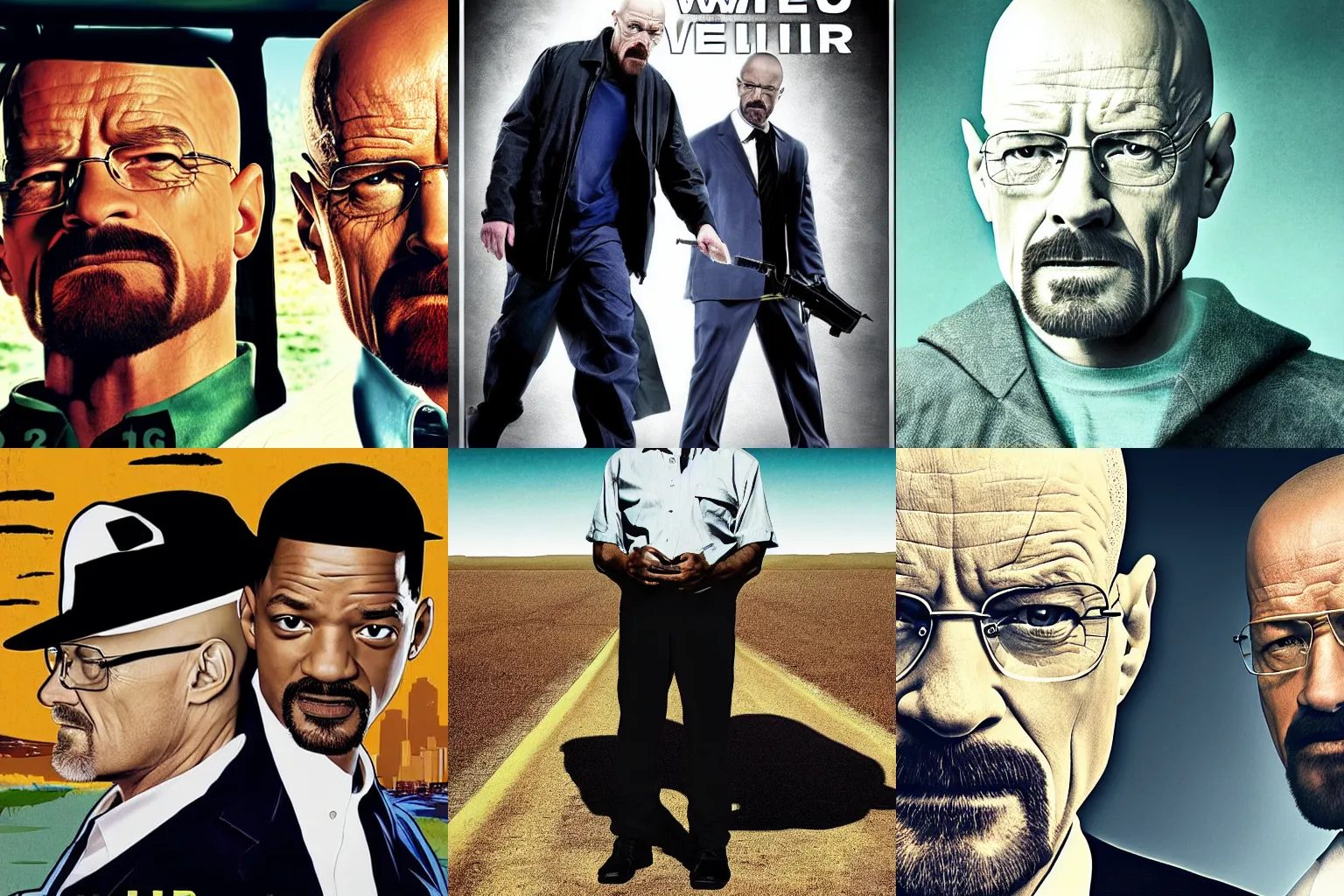 Prompt: walter white played by will smith, will smith as walter white, tv series poster