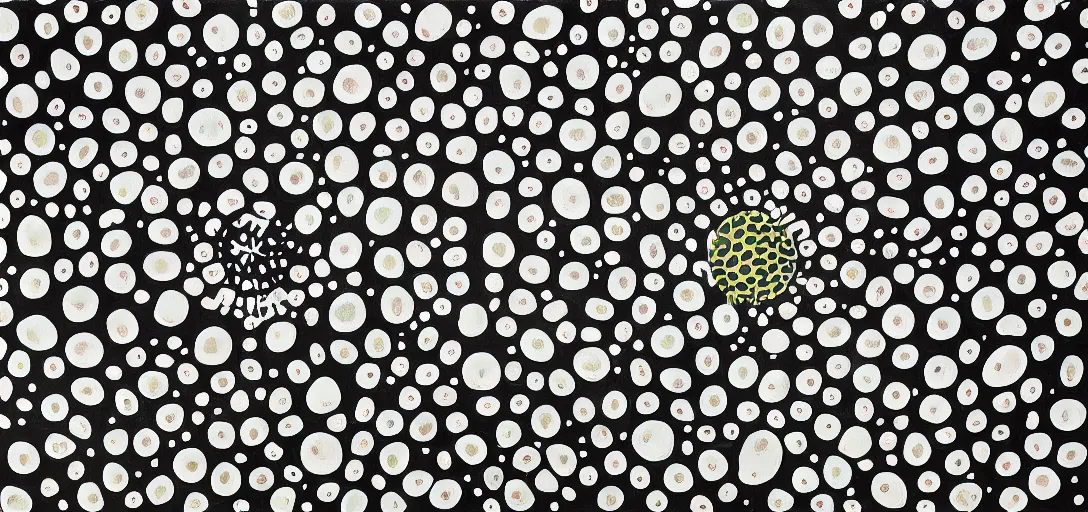 Image similar to morning sun by yayoi kusama