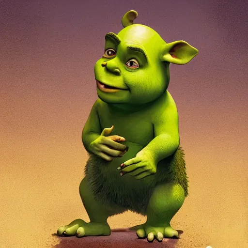 Image similar to hybrid of mouse and shrek, half shrek - half mouse, digital art, photo realistic, highly detailed, art by george stubbs, anton fadeev, james gurney, ilya kuvshinov