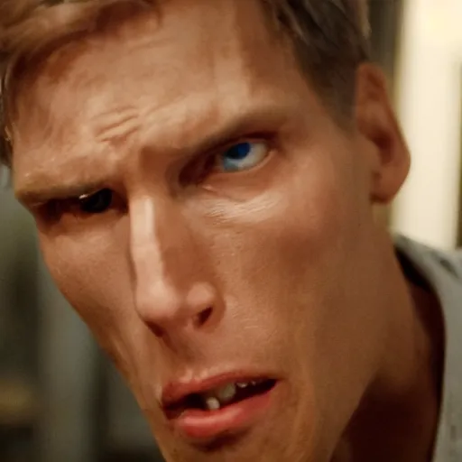 Image similar to Live Action Still of Jerma in Psycho (film), real life, hyperrealistic, ultra realistic, realistic, highly detailed, epic, HD quality, 8k resolution, body and headshot, film still