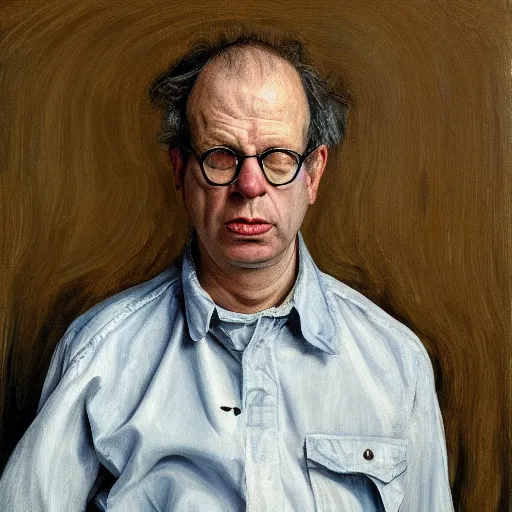 Prompt: high quality high detail painting by lucian freud, hd, todd solondz portrait, photorealistic lighting