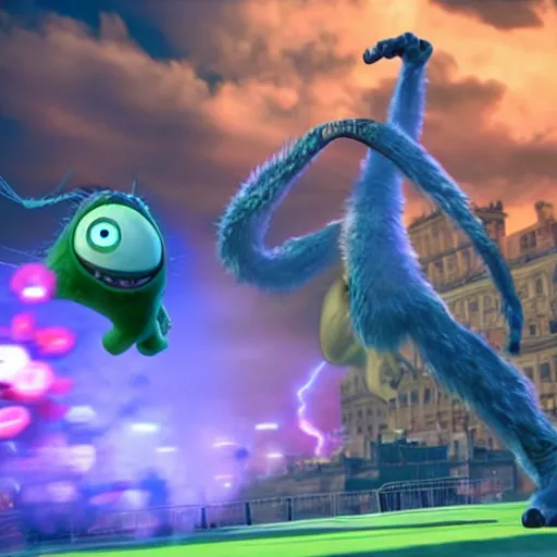 Image similar to mike wazowski from monsters inc. in tekken