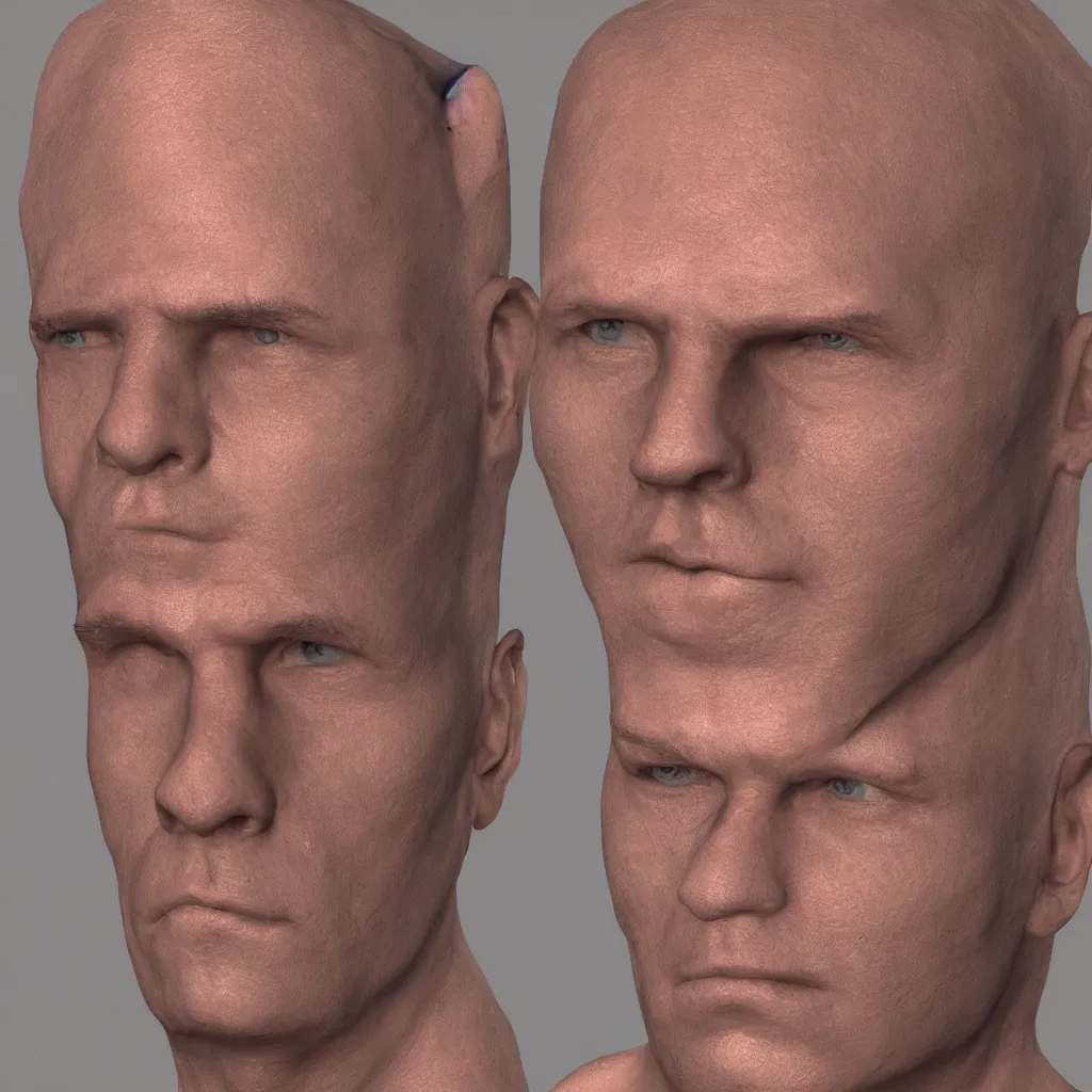 Prompt: unwrapped human head texture, male in 3 0 s, 8 k