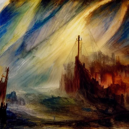 Prompt: apostle of anger, watercolor, dynamic lighting, cinematic, establishing shot, extremely high detail, shining, photo realistic, cinematic lighting, intricate line drawings, J. M. W. Turner, 8k resolution