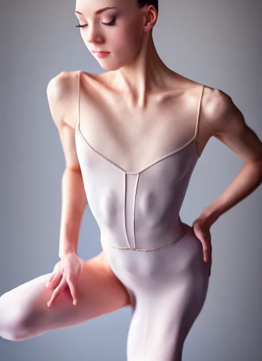Image similar to photo of a gorgeous female prima ballerina, professionally retouched, soft lighting, realistic, smooth face, full body shot, torso, dress, perfect eyes, sharp focus on eyes, 8 k, high definition, insanely detailed, intricate, elegant, art by artgerm and j scott campbell