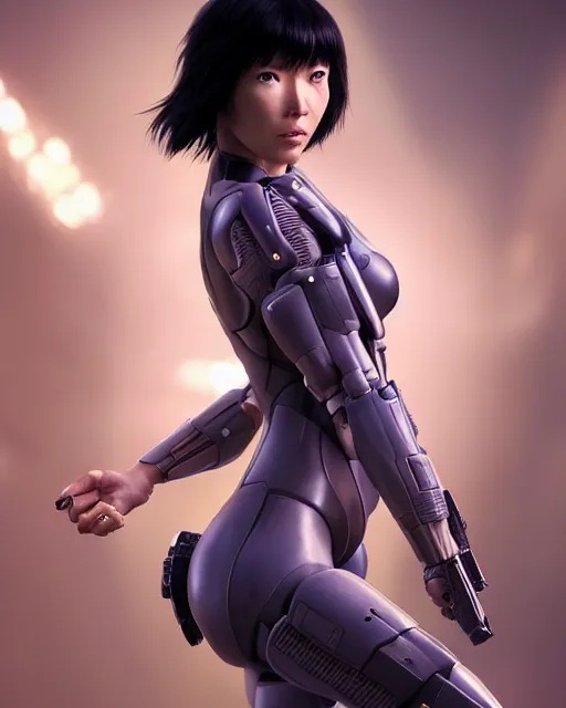 Image similar to weta disney pixar movie still portrait photo of motoko kusanagi the major ghost in the shell : : as cyborg woman by pixar : : by weta, wlop, ilya kuvshinov, rossdraws, artgerm, maxim cover, octane render, anime, octane render, 3 d, volumetric lighting, anti aliasing, raytracing : :