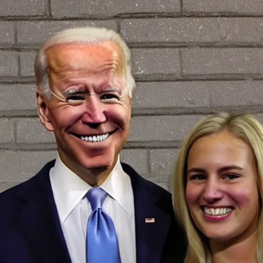 Image similar to joe biden dressed as a cute girl
