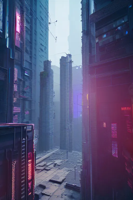 Image similar to high quality 3 d render cyberpunk mumbai, daytime, highly detailed, cinematic smooth unreal engine, lee madgwick & yuto yamada, dramatic light, long shot, low angle, uhd 8 k, sharp focus