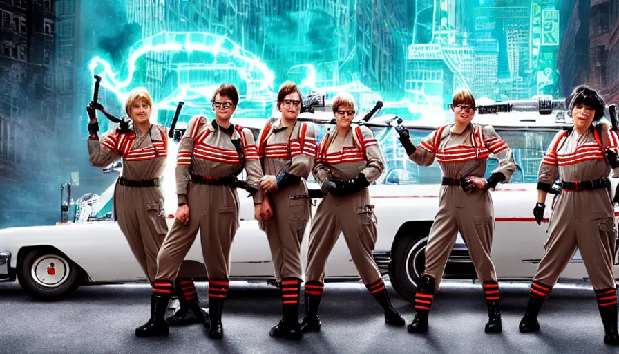 Prompt: big budget movie with ghostbusters monsters.