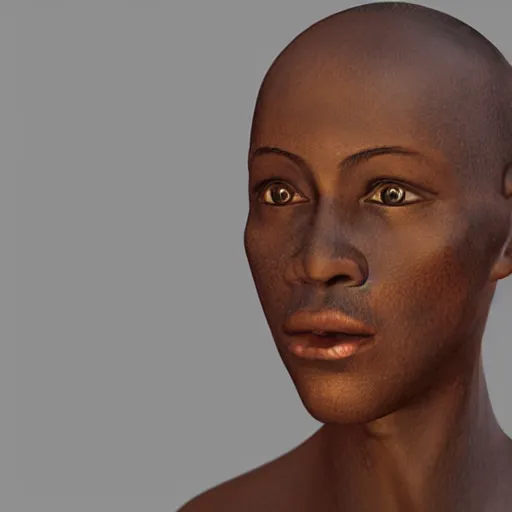 Image similar to unreal engine render of an african face,