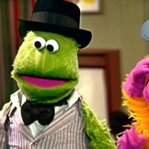 Prompt: still of Rorschach as a Muppet on sesame Street, Muppet, Jim Henson