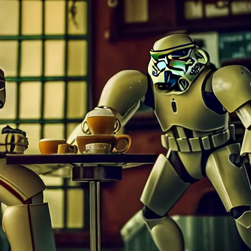 fma stormtrooper and a ninja turtle having coffee in a | Stable ...