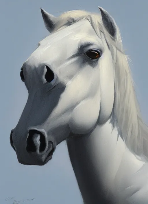 Image similar to oil painting bird's eye view of a horse on a white background seen from above, concept art, digital art, artstation, cinematic, digital art painting by greg rutkowski, cinematic lighting