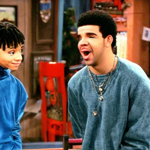 Prompt: drake as a guest star in an episode of that's so raven ( 2 0 0 3 )