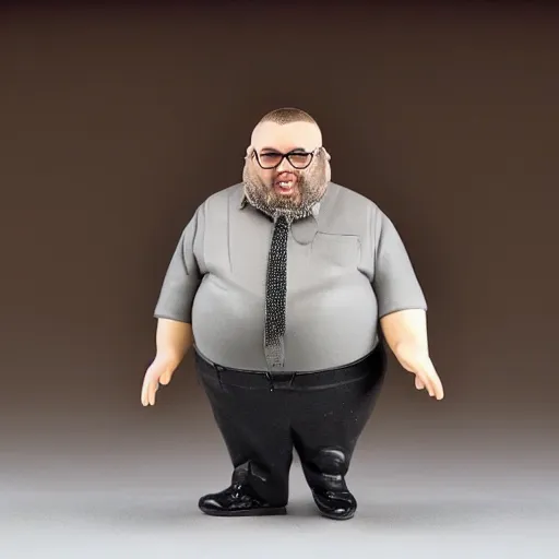 Prompt: black series figurine doll of brian streem, ceo of vermeer and aerobo, fat jewish guy with glasses, detailed toy figure, still in the box, pristine