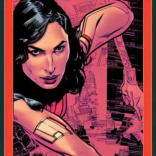 Image similar to portrait of gal gadot, by laurie greasley and james stokoe