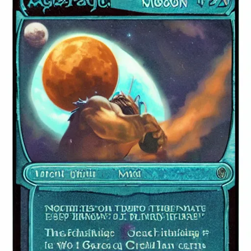 Prompt: a magic the gathering card poop moon