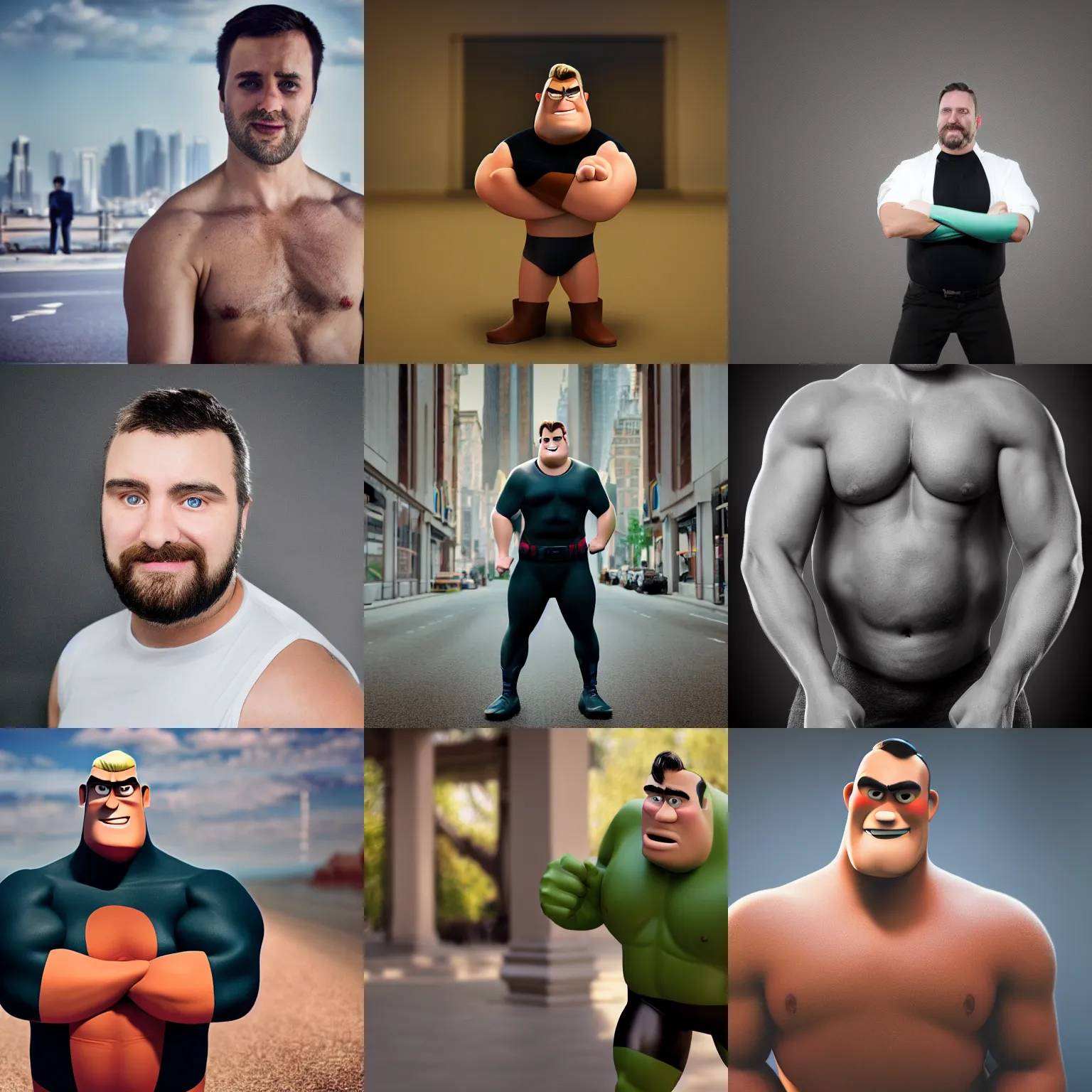 Prompt: a real - life portrait of someone that looks like mr incredible, photograph, award - winning, 4 k, photorealistic, nikon