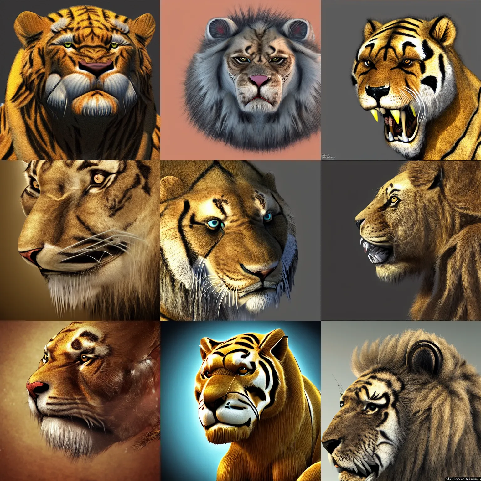 Prompt: sabertooth, Digital 3D, Creatures, Animals & Wildlife, Realism, realism, sabertooth, lion, tiger, cat, bigcat, big cat, saber tooth, smilodon, groom, hair, fur, creature, animal, fauna, wildlife, lookdev, shading, artstation