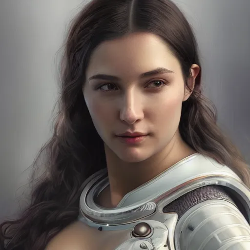 Image similar to hyperrealistic ultra detailed unreal engine 5 RTX raytracing nvidia photograpic portrait of a pretty woman, astronaut space pirate, fantasy, intricate, elegant, highly detailed, digital painting, artstation, concept art, smooth, sharp focus, illustration, art by artgerm and H R Giger and alphonse mucha