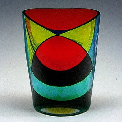 Prompt: a beautiful art nouveau glass object by sonia delaunay