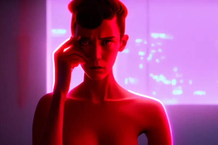 Image similar to vfx film, love death and robots, flat color profile low - key lighting award winning photography arri alexa cinematography, hyper real photorealistic cinematic, atmospheric cool colorgrade