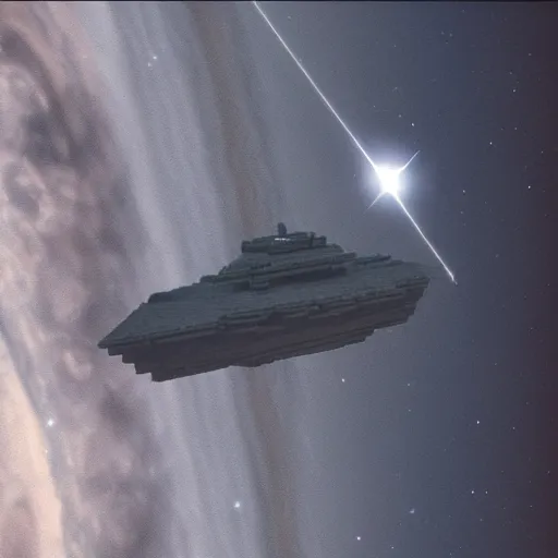 Image similar to epic view of a star destroyer above jupiter