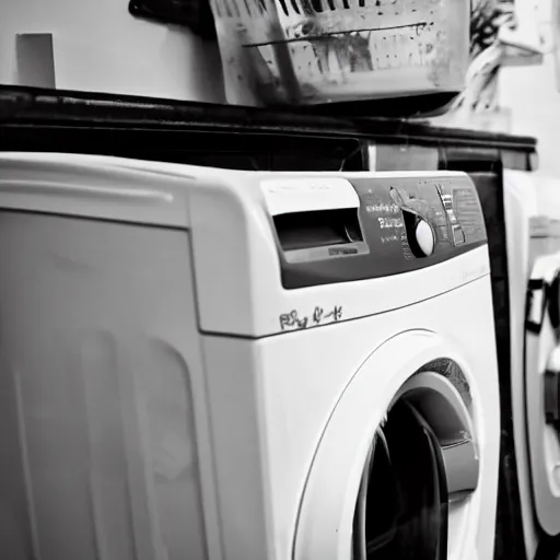 Prompt: Rage against the washing machine (a reference to the band 'Rage Against the Machine'), DSLR photo