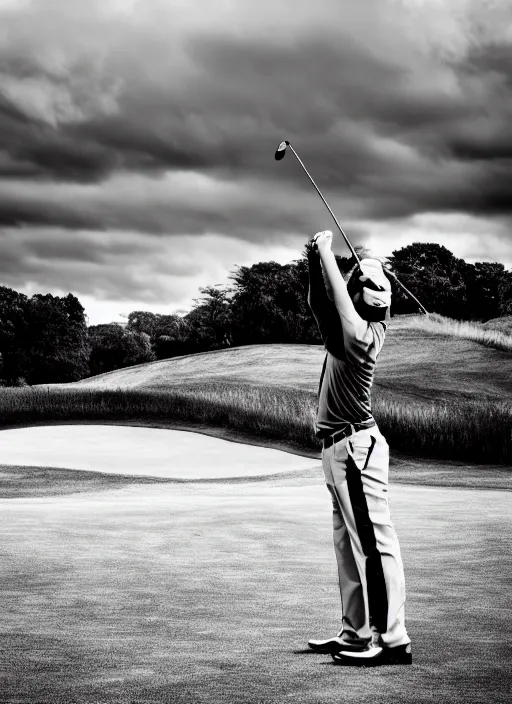 Image similar to golfing black and white portrait white sky in background