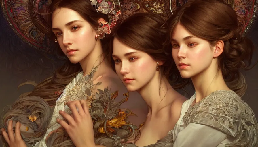Prompt: perfectly-centered-Portrait of the most beautiful people on the planet, intricate, highly detailed, digital painting, artstation, concept art, smooth, sharp focus, illustration, Unreal Engine 5, 8K, art by artgerm and greg rutkowski and alphonse mucha