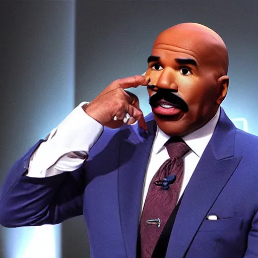 Image similar to realistic photo of steve harvey as a robot