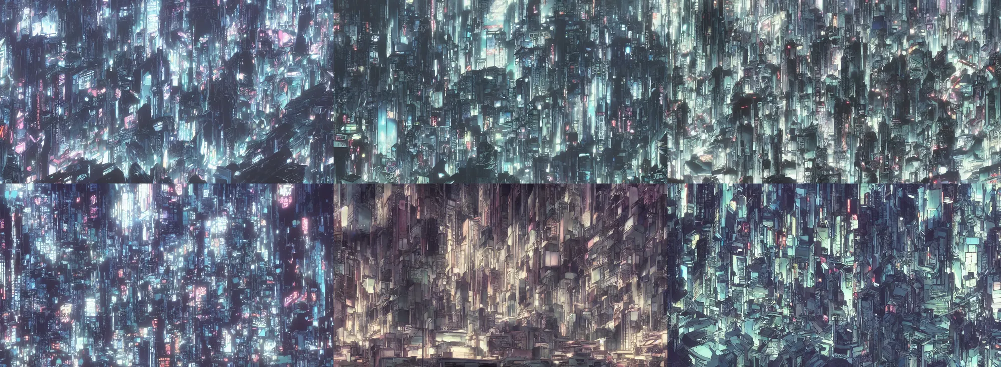 Prompt: anime animation background matte painting, background art, from the anime ghost in the shell