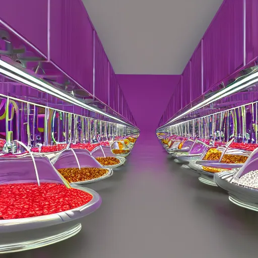 Image similar to The most delicious looking candy inside Willy Wonka's factory, photorealism, 3D render, 8k