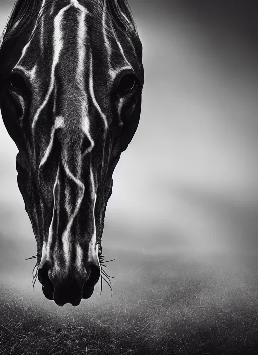 Image similar to skeleton of a horse in a dark veil, dark and mysterious, stopped in time, atmospheric, ominous, eerie, cinematic, epic, 8 k, 4 k, ultra detail, ultra realistic