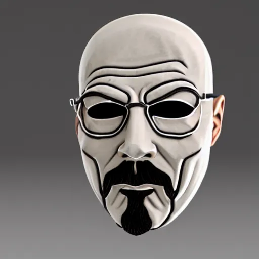 Prompt: anonymous mask, walter white model