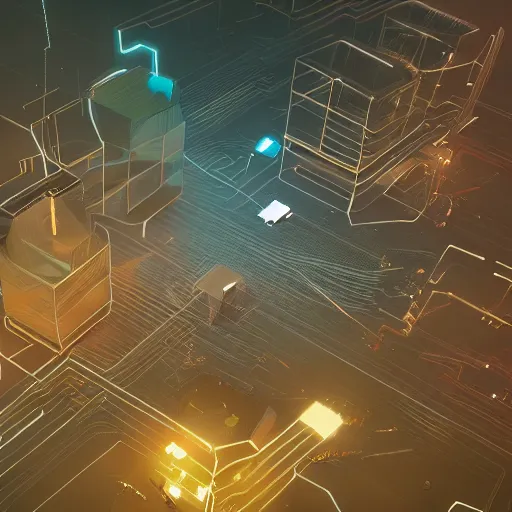 Image similar to chaos of an early stage software startup by beeple