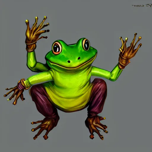 Prompt: character concept art page of a humanoid frog with a coat as an enemy in spyro the dragon video game concept art, spyro trilogy remaster concept art, playstation 1 era, activision blizzard style, 4 k resolution concept art