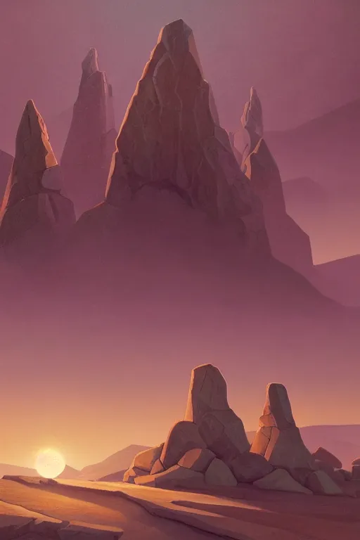 Prompt: circle of standing stones engraved with ancient geometric patterns, dramatic cinematic lighting, rich colors, by Nicholas Roerich and William Dyce and April Gornik and Caspar David Friedrich and Sylvain Sarrailh and Ludwig Deutsch and Diego Rivera and Tyler Edlin, featured on artstation