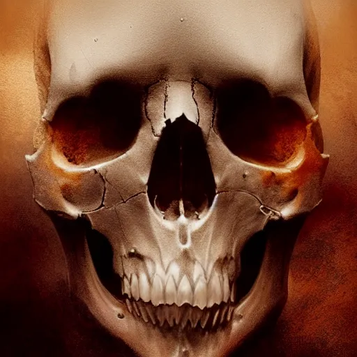 Image similar to A beautifully aesthetic rendering of a vampires skull, dark art, warm and soft and subdued colors, by Greg Rutkowski, Daarken, Julia Hetta, stefan gesell, Gothic art, Digital Painting, hyperrealism, Drawing, deviantart, digital illustration, trending on Artstation, hyperdetailed, watercolor, 8k resolution, photorealism