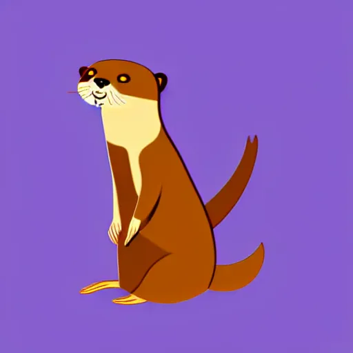 Image similar to an otter in dress, avatar image, digital art, minimalism