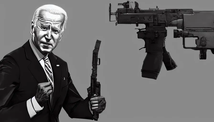 Prompt: Joe Biden is a hitman, hyperdetailed, artstation, cgsociety, 8k