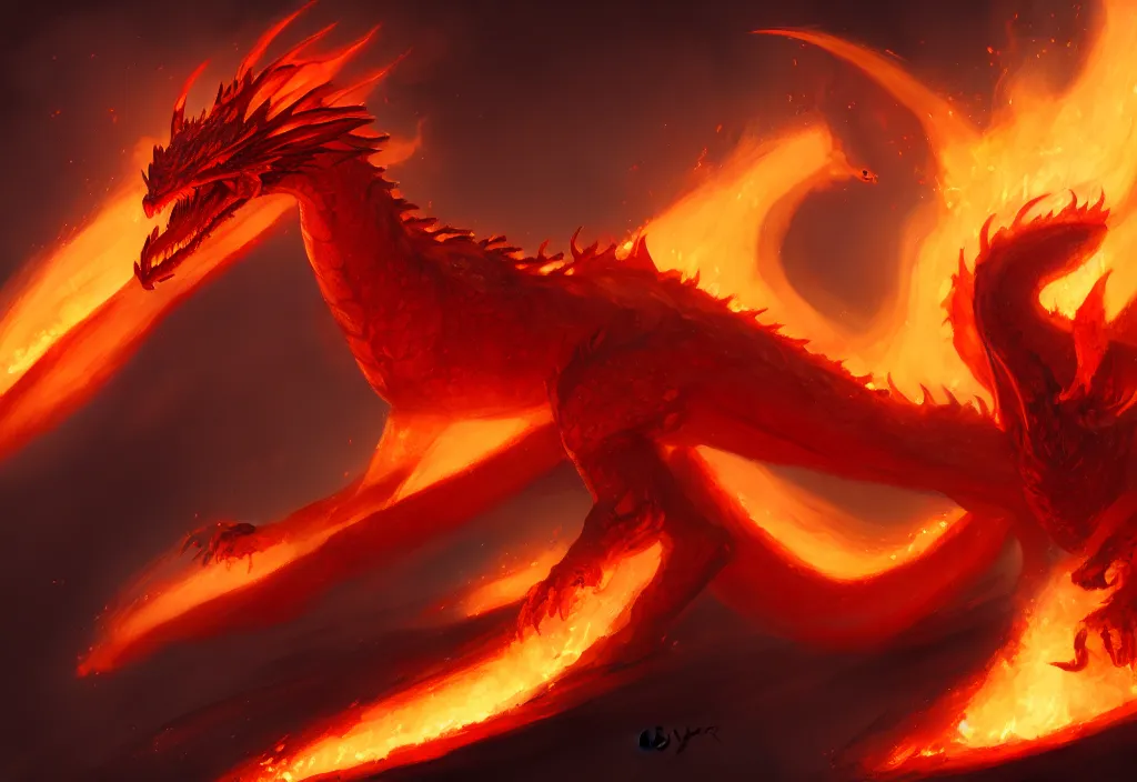 Image similar to a fire dragon by bayard wu,