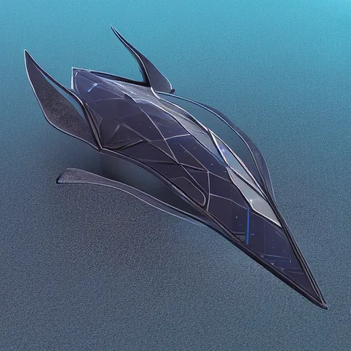 Image similar to a manta ray shaped futuristic spaceship, ultra-detailed, hyper-realistic, 8k, midjourney style