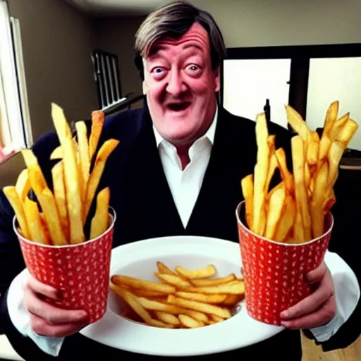 Image similar to [ french fries ] as ( stephen fry ) hybrid intercross mix