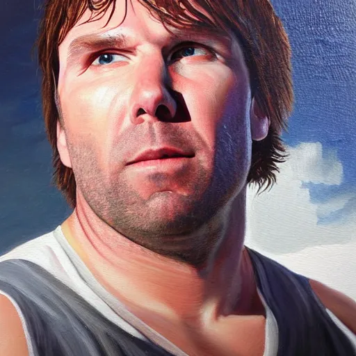 Prompt: dean ambrose, oil painting
