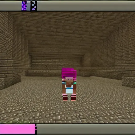 Image similar to nicki minaj famous rapper beautiful. IN MINECRAFT.