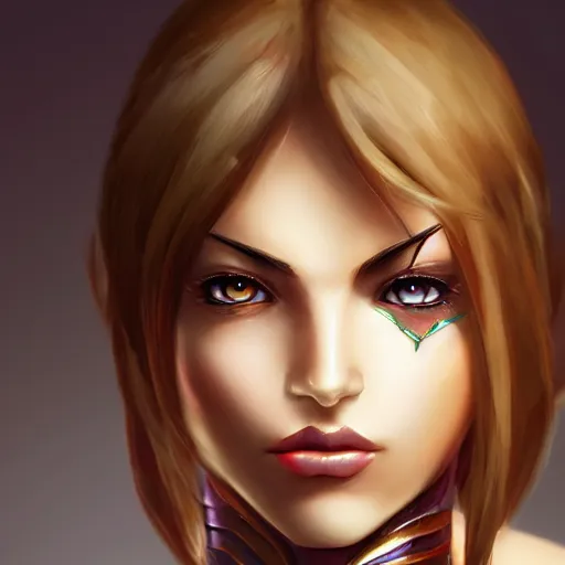 Image similar to fiora from league of legends, digital art, epic, detailed face, hyper realistic.