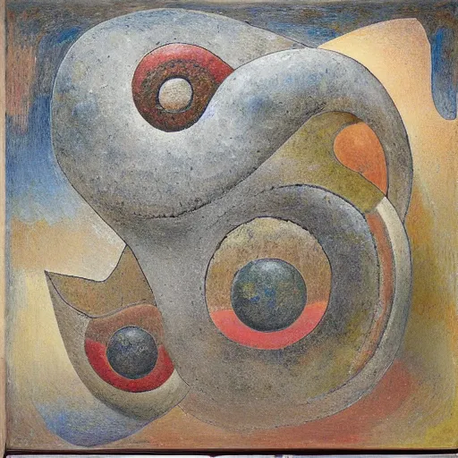 Image similar to a detailed impasto painting by shaun tan and louise bourgeois of an abstract forgotten sculpture by ivan seal and leyland james kirby